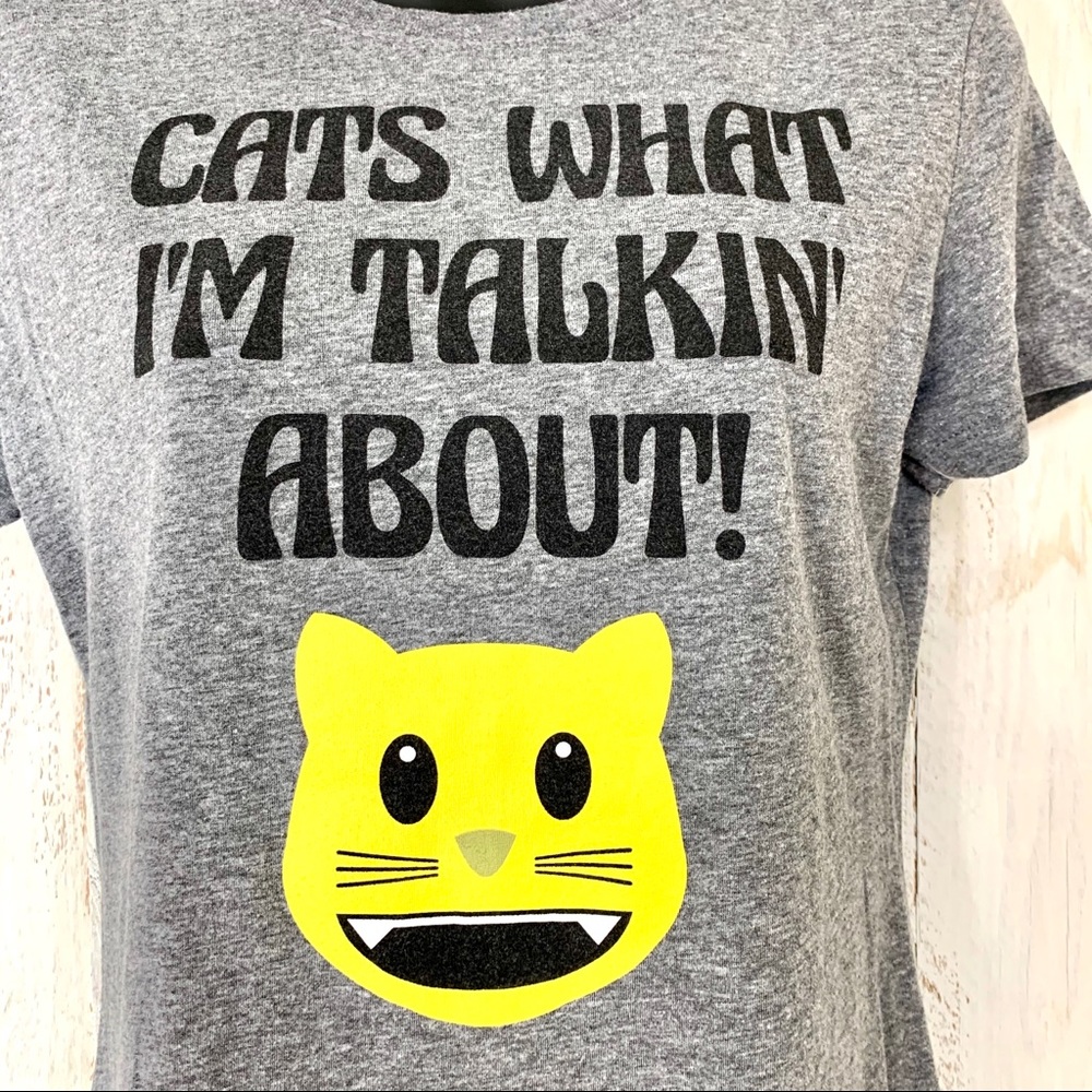 A-Lab Cats What Talkin About Grey T-Shirt Medium